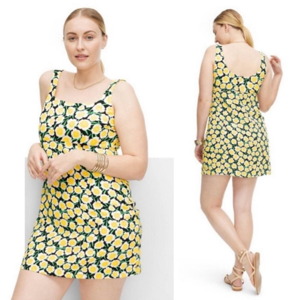 DVF for Target Women's 90's Shift Yellow Poppy Mini Dress sz 12